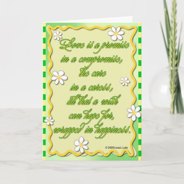 Tarjeta El amor es una promesa en una carta de compromiso (Anverso)