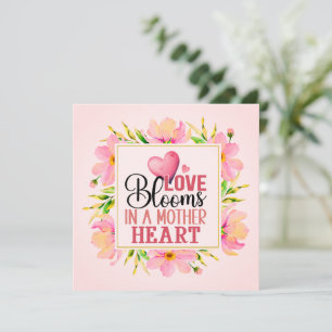 Tarjeta El amor florece en el corazón de una madre   Flora