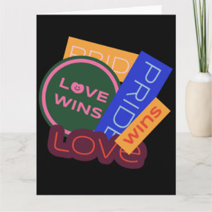 Tarjeta El amor gana. Orgullo. El orgullo gana. LGTB+Orgul