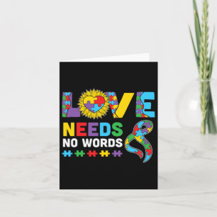 Tarjeta El Amor No Necesita Palabra, Asl Autism Awareness 