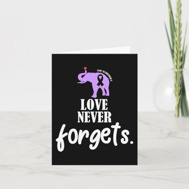 Tarjeta El amor nunca olvida la conciencia de Alzheimer Me (Anverso)