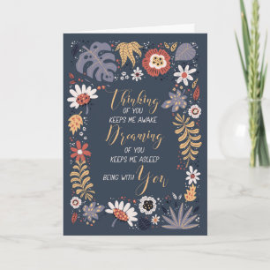 Tarjeta El amor y el romance mensaje sensorial botánico