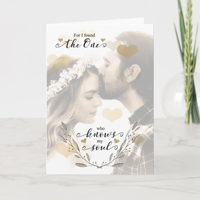 Tarjeta El amor y la romance encontró al que conoce mi alm (Anverso)