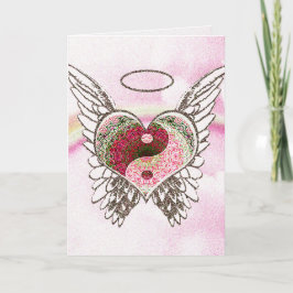 Tarjeta El ángel del corazón de Yin Yang se va volando la