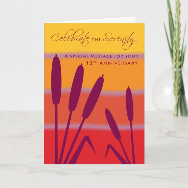 Tarjeta El aniversario del cumpleaños de 12 pasos 12 años (Anverso)