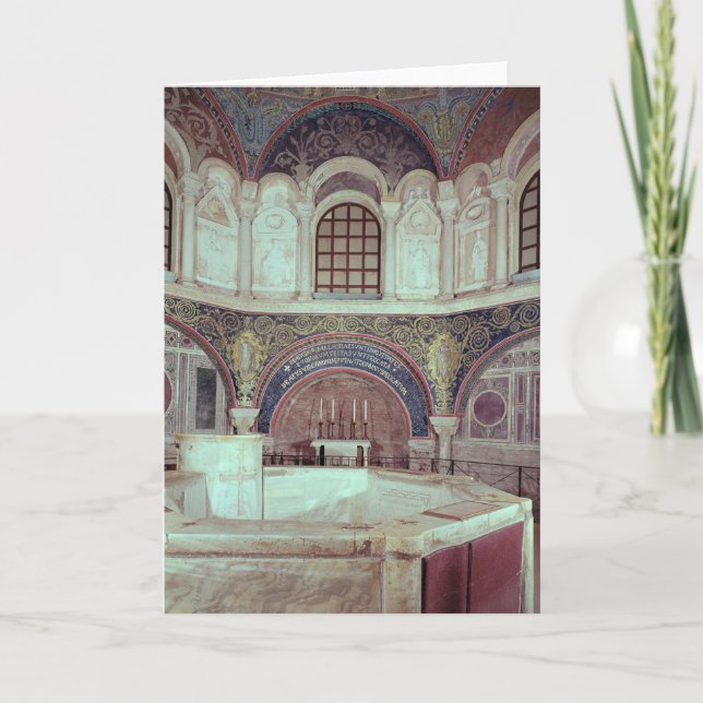 Tarjeta El apse con la fuente bautismal (Anverso)