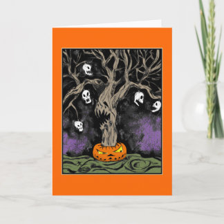 Tarjeta El árbol de Halloween