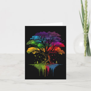 Tarjeta El Árbol De La Vida Árbol Multicolor Cambiando Los