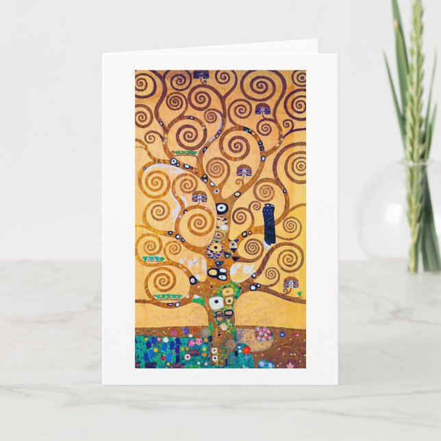 Tarjeta El árbol de la vida (detalle), Klimt (Anverso)