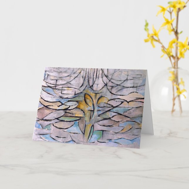 Tarjeta El árbol de manzanas florido - Mondrian de la tube (flor amarilla)
