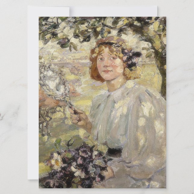 Tarjeta El árbol de manzanas (por Bessie MacNicol) (Anverso)