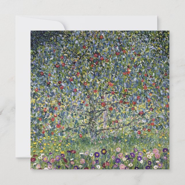 Tarjeta El árbol de manzanas (por Gustav Klimt) (Anverso)