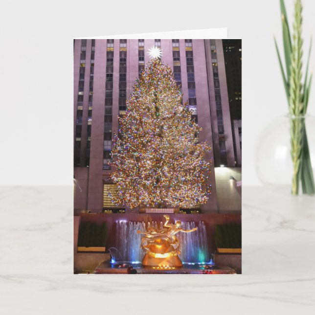 Tarjeta El árbol de Navidad de Rockefeller Plaza -  (Anverso)
