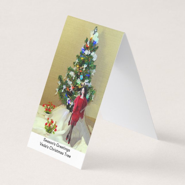 Tarjeta El árbol de Navidad de Veda (Anverso)