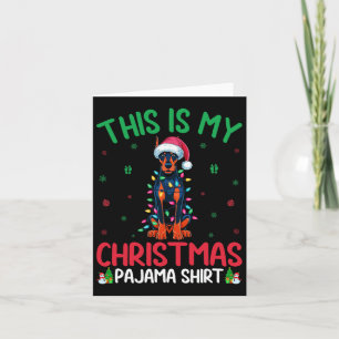 Tarjeta El árbol de navidad feo Santa Doberman Pinscher