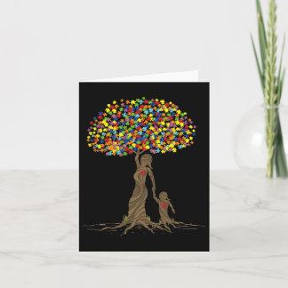 Tarjeta El Árbol De Rompecabezas Ama A La Madre Y El Autis