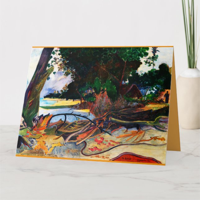 Tarjeta El árbol del Hibiscus (El burao) por Paul Gauguin (Anverso)