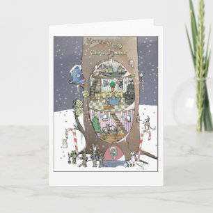Tarjeta El árbol del ratón en los Navidades