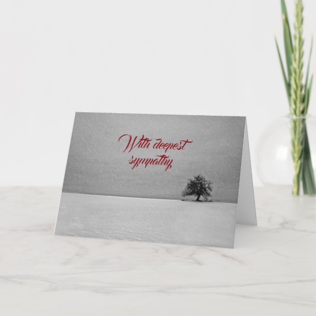Tarjeta El árbol    solitario- con profunda simpatía (Anverso)