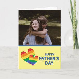Tarjeta El arcoiris LGBT corazón el día del padre