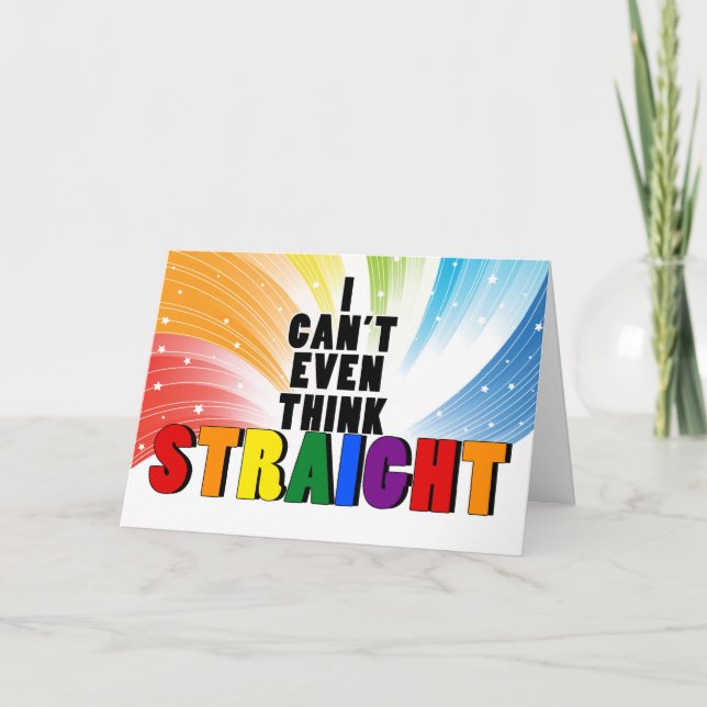 Tarjeta El arcoiris no puede pensar que sea un gay francam (Anverso)