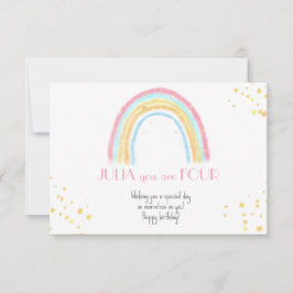 Tarjeta El arcoiris pastel brillante feliz saludo de cumpl