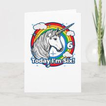 El arcoiris Unicornio de cumpleaños número 6 de ni