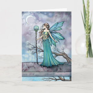 Tarjeta El Arte de Hadas de Fantasía del Árbol Místico