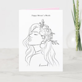 Tarjeta El arte de la dama del mes de la mujer feliz