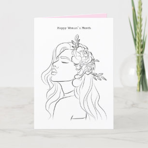 Tarjeta El arte de la dama del mes de la mujer feliz
