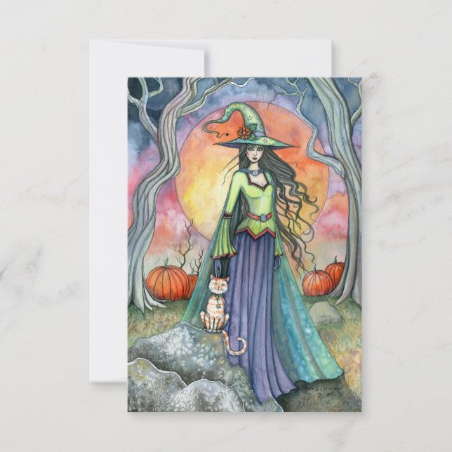 Tarjeta El arte de la fantasía de la bruja de Smug Hallowe (Anverso)