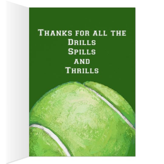 Tarjeta El arte de la pelota de tenis le agradece entrenar