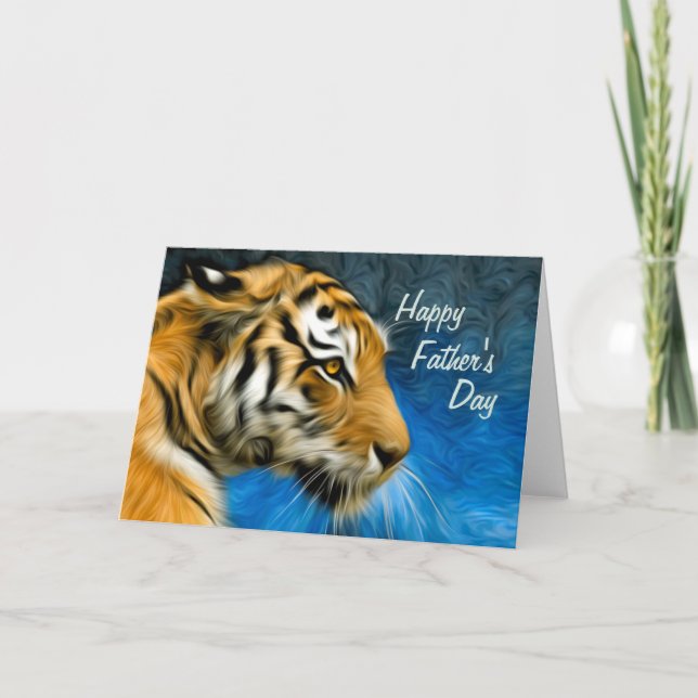 Tarjeta El arte de los tigres pintando el día del padre (Anverso)