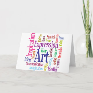 Tarjeta El arte de una persona creativa e inspiración en l