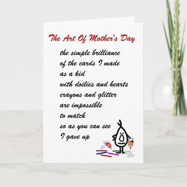 Tarjeta El arte del día de madre (Anverso)