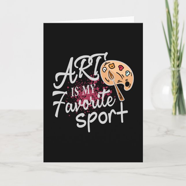 Tarjeta El arte es mi salpicón rojo deportivo favorito (Anverso)
