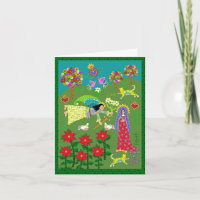 El arte folclórico Angel Gabriel y la Virgen María