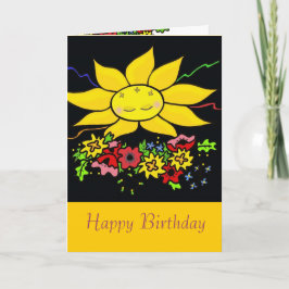 Tarjeta El arte folklórico ucraniano Sun feliz cumpleaños