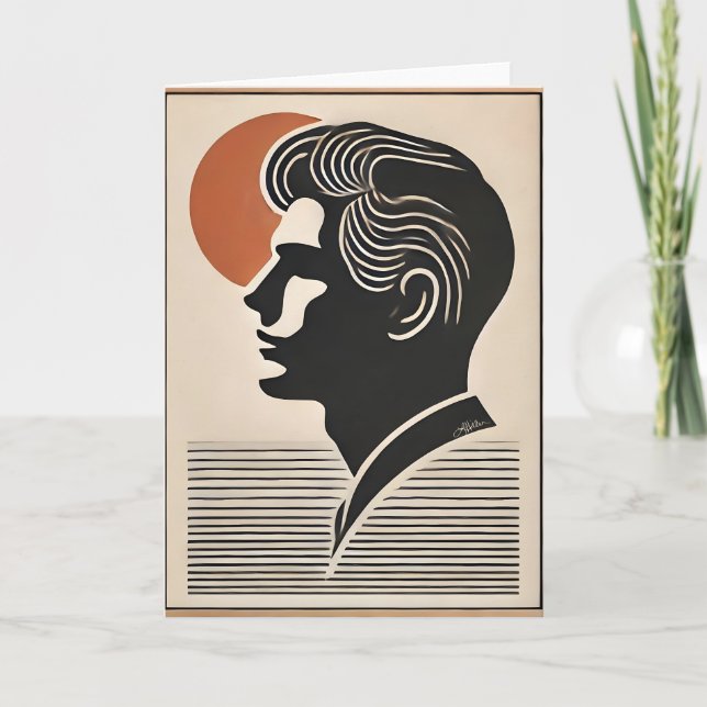 Tarjeta El Arte Moderno De Mediados Del Siglo Sigue El Sol (Anverso)