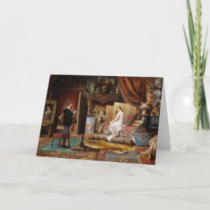 Tarjeta El artista y su modelo   Carl Schweninger, Jr.