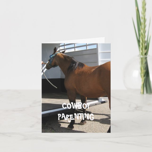 Tarjeta El asiento de carro del niño - vaquero Parenting (Anverso)