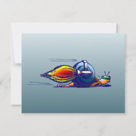 Tarjeta El asombroso caracol de cohetes con un empaque