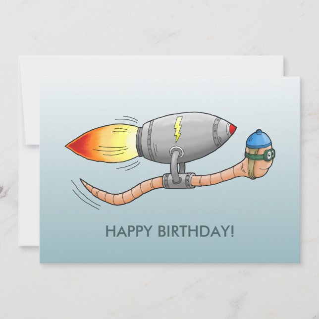 Tarjeta El asombroso gusano de los cohetes (Anverso)