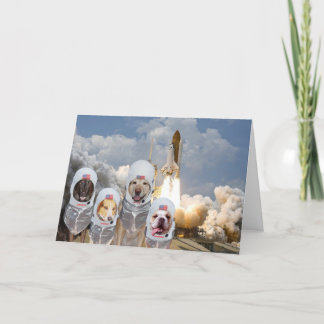 Tarjeta El astronauta adaptable divertido persigue ráfaga