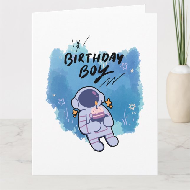Tarjeta El Astronauta de Cumpleaños (Anverso)