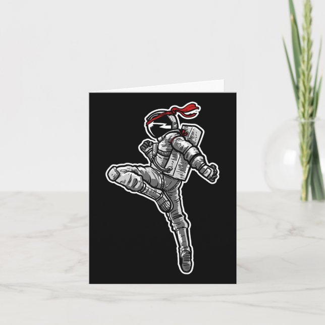 Tarjeta El astronauta Muay Thai Boxing Karate Kickboxing (Anverso)