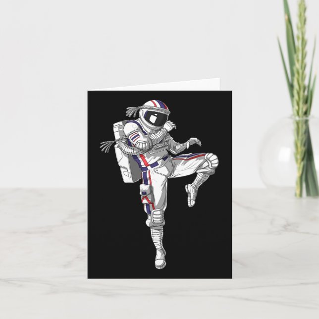 Tarjeta El astronauta Muay Thai Boxing Karate Kickboxing M (Anverso)