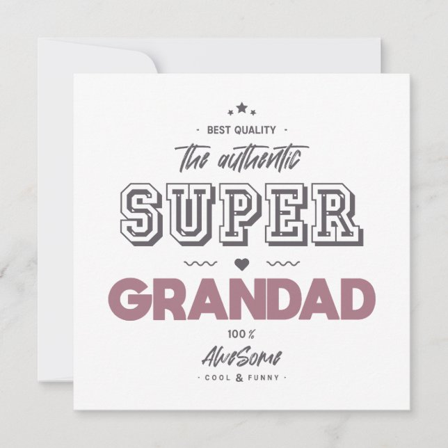 Tarjeta El auténtico abuelo super (Anverso)