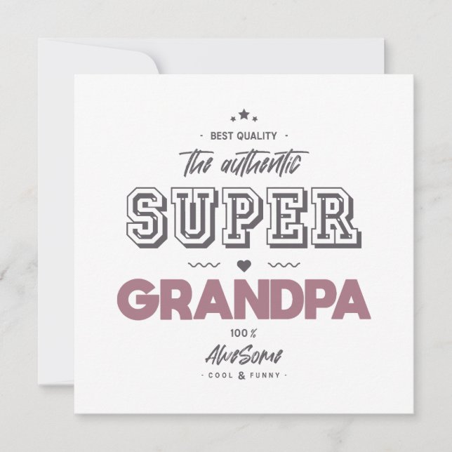 Tarjeta El auténtico superabuelo (Anverso)