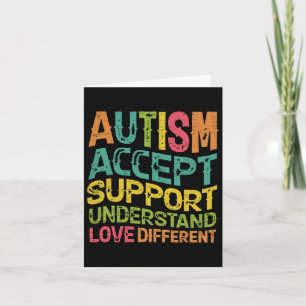 Tarjeta El autismo acepta el apoyo Entender el amor difere